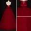 Modern / Fashion Red Prom Dresses 2019 Ball Gown Strapless Sleeveless Floor-Length / Long Ruffle Backless Formal Dresses