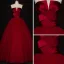 Modern / Fashion Red Prom Dresses 2019 Ball Gown Strapless Sleeveless Floor-Length / Long Ruffle Backless Formal Dresses