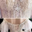 Best Champagne Outdoor / Garden Wedding Dresses 2020 Ball Gown Off-The-Shoulder Short Sleeve Backless Appliques Lace Beading Floor-Length / Long Ruffle