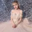 Luxury / Gorgeous Champagne Wedding Dresses 2020 A-Line / Princess Off-The-Shoulder Short Sleeve Backless Bow Sash Glitter Tulle Beading Court Train Ruffle