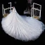 Luxury / Gorgeous Champagne Wedding Dresses 2020 Ball Gown Off-The-Shoulder Short Sleeve Backless Butterfly Appliques Lace Glitter Tulle Beading Cathedral Train Ruffle
