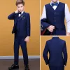 Modest / Simple Royal Blue Tie Navy Blue Boys Wedding Suits 2020