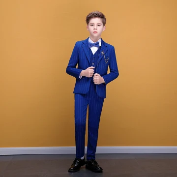Mode Koninklijk Blauw Gestreept Jongenspakken 2020