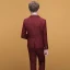 Mode Bordeaux à carreaux Costumes De Mariage pour garçons 2020