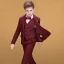 Mode Bordeaux à carreaux Costumes De Mariage pour garçons 2020