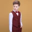 Mode Bordeaux à carreaux Costumes De Mariage pour garçons 2020