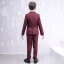 Mode Manches Longues Manteau Bordeaux à carreaux Costumes De Mariage pour garçons 2020