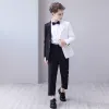 Unique Deux tons Noire Blanche Costumes De Mariage pour garçons 2020