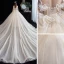 Schöne Champagner Brautkleider / Hochzeitskleider 2020 Ballkleid Neckholder Ärmellos Rückenfreies Perlenstickerei Glanz Tülle Kathedrale Schleppe Rüschen