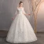 Affordable Ivory Wedding Dresses 2019 Ball Gown Off-The-Shoulder 1/2 Sleeves Backless Appliques Lace Sequins Floor-Length / Long
