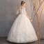 Affordable Ivory Wedding Dresses 2019 Ball Gown Off-The-Shoulder 1/2 Sleeves Backless Appliques Lace Sequins Floor-Length / Long