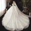 Style Victorien Champagne Transparentes Robe De Mariée 2020 Robe Boule V-Cou Gonflée Manches Courtes Dos Nu Glitter Tulle Appliques En Dentelle Perlage Chapel Train Volants