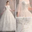 Affordable Ivory Wedding Dresses 2019 Ball Gown Off-The-Shoulder 1/2 Sleeves Backless Appliques Lace Sequins Floor-Length / Long