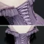 High-end Lavender Evening Dresses  2020 A-Line / Princess Scoop Neck Short Sleeve Beading Floor-Length / Long Ruffle Backless Formal Dresses