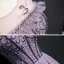 High-end Lavender Evening Dresses  2020 A-Line / Princess Scoop Neck Short Sleeve Beading Floor-Length / Long Ruffle Backless Formal Dresses