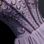 High-end Lavender Evening Dresses  2020 A-Line / Princess Scoop Neck Short Sleeve Beading Floor-Length / Long Ruffle Backless Formal Dresses