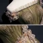 Elegant Green Evening Dresses  2020 A-Line / Princess Off-The-Shoulder Short Sleeve Appliques Lace Beading Glitter Tulle Sash Floor-Length / Long Ruffle Backless Formal Dresses