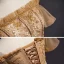 Haut de Gamme Marron Robe De Soirée 2020 Princesse De l'épaule Gonflée Manches Courtes Appliques En Dentelle Perlage Train De Balayage Volants Dos Nu Robe De Ceremonie