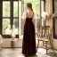 Chic / Belle Bordeaux Velour Transparentes Robe De Soirée 2020 Princesse Col Haut Manches Courtes Appliques En Dentelle Longue Robe De Ceremonie