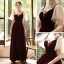 Chic / Belle Bordeaux Velour Transparentes Robe De Soirée 2020 Princesse Col Haut Manches Courtes Appliques En Dentelle Longue Robe De Ceremonie