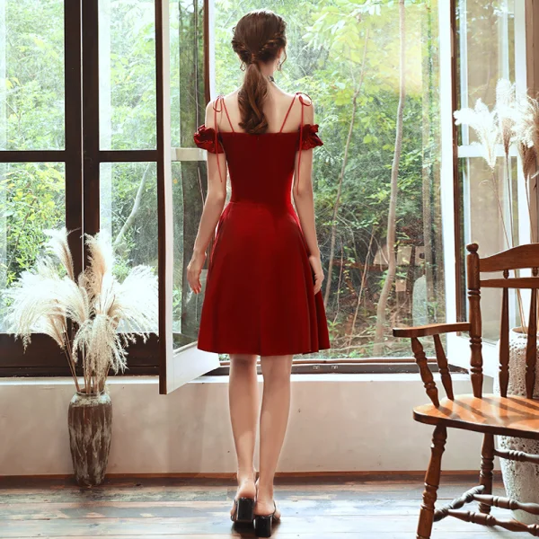 red homecoming dresses 2020 2020 Red Homecoming Dresses Lace Sleeves Multi Colors Short Cocktail D –  Hoprom main image 0