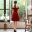 Affordable Red Homecoming Graduation Dresses 2020 A-Line / Princess Off-The-Shoulder Spaghetti Straps Short Sleeve Backless Short Formal Dresses