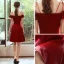 Affordable Red Homecoming Graduation Dresses 2020 A-Line / Princess Off-The-Shoulder Spaghetti Straps Short Sleeve Backless Short Formal Dresses
