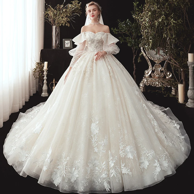 slim fit dress slacks Sparkly White Glitter Tulle Spaghetti Strap Puffy A-Line Shiny Wedding Dresses, CW0377 US12 / As Pic main image 1