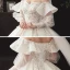 Victorian Style Champagne Wedding Dresses 2020 Ball Gown Off-The-Shoulder Puffy Long Sleeve Backless Glitter Tulle Appliques Lace Beading Chapel Train Ruffle