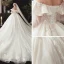 Victorian Style Champagne Wedding Dresses 2020 Ball Gown Off-The-Shoulder Puffy Long Sleeve Backless Glitter Tulle Appliques Lace Beading Chapel Train Ruffle