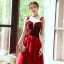 Élégant Rouge Daim Robe De Soirée 2020 Princesse Bretelles Spaghetti Transparentes Col v profond Sans Manches Appliques Fleur Perlage Longue Volants Dos Nu Robe De Ceremonie