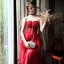 Chic / Beautiful Red Lace Evening Dresses  2020 A-Line / Princess Sweetheart Sleeveless Beading Sequins Floor-Length / Long Backless Formal Dresses
