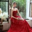 Chic / Beautiful Red Lace Evening Dresses  2020 A-Line / Princess Sweetheart Sleeveless Beading Sequins Floor-Length / Long Backless Formal Dresses