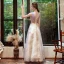 Charmant Lavande Champagne Robe De Soirée 2020 Princesse Transparentes Col v profond Sans Manches Perlage Glitter Tulle Longue Volants Dos Nu