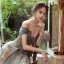 Classy Sky Blue Gold See-through Evening Dresses  2020 A-Line / Princess Off-The-Shoulder Short Sleeve Beading Glitter Tulle Floor-Length / Long Backless Formal Dresses