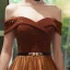 Chic / Beautiful Brown Evening Dresses  2020 A-Line / Princess Off-The-Shoulder Short Sleeve Beading Glitter Polyester Rhinestone Sash Floor-Length / Long Backless Formal Dresses