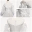 Victorian Style Silver White See-through Prom Dresses 2020 Princess Scoop Neck Puffy 3/4 Sleeve Appliques Lace Beading Floor-Length / Long Ruffle