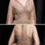 Elegant Brown Evening Dresses  2020 A-Line / Princess V-Neck See-through Long Sleeve Glitter Tulle Floor-Length / Long Formal Dresses