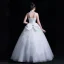 Classic See-through White Outdoor / Garden Wedding Dresses 2020 Ball Gown High Neck Sleeveless Backless Bow Beading Floor-Length / Long Ruffle