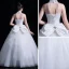Classic See-through White Outdoor / Garden Wedding Dresses 2020 Ball Gown High Neck Sleeveless Backless Bow Beading Floor-Length / Long Ruffle