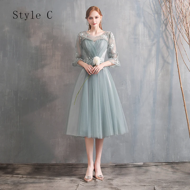 Lace Grey Bridesmaid Dresses Midi OFFSCH Bridesmaid Dresses Short Prom  Evening Gowns Women's Lace Dresses For