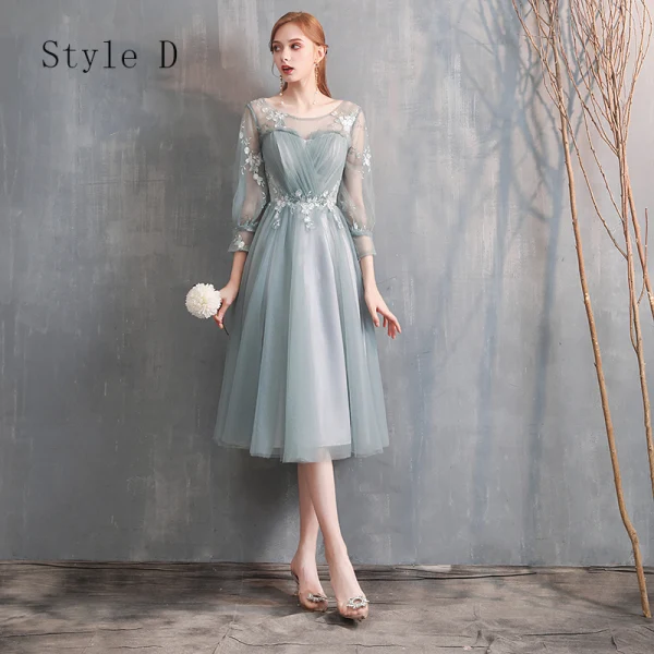 bridesmaid dresses with bell sleeves Ladivine CD242 Size 16 Champagne Long Pleated Chiffon A Line Bell Sleeve V Neck Formal Dress Bridesmaid Gown main image 0