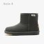 Proste / Simple Przypadkowy Khaki Snow Boots 2020 Skórzany Botki Zima Płaskie Okrągłe Toe Buty Damskie