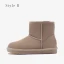 Enkla Casual Kaki Snow Boots 2020 Vattentäta Läder Stövletter Vinter Platt Pande Zote Toe Stövlar Dam
