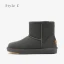 Enkla Casual Kaki Snow Boots 2020 Vattentäta Läder Stövletter Vinter Platt Pande Zote Toe Stövlar Dam