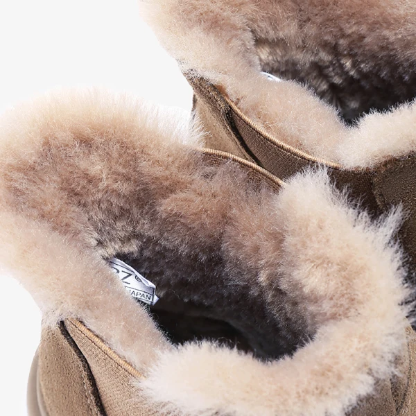 Proste / Simple Khaki Snow Boots 2020 Wodoodporne Skórzany Botki Zima Płaskie Okrągłe Toe Buty Damskie