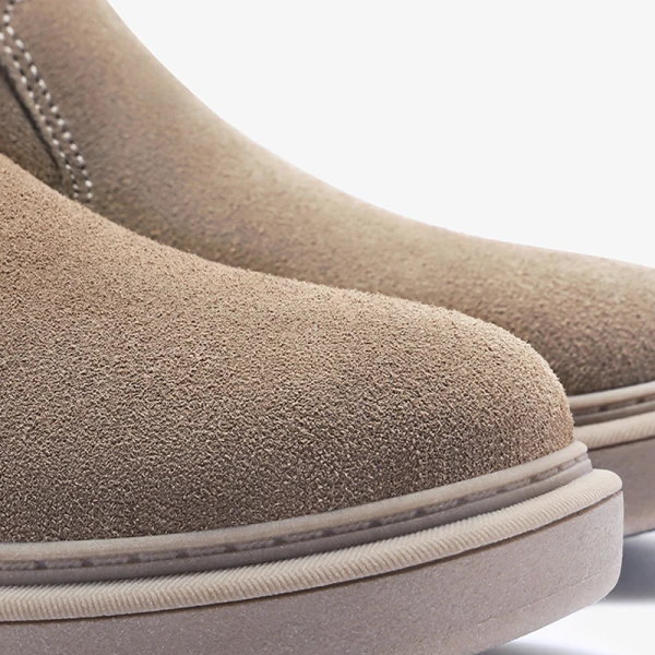 Proste / Simple Khaki Snow Boots 2020 Wodoodporne Skórzany Botki Zima Płaskie Okrągłe Toe Buty Damskie