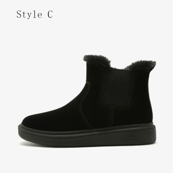 Proste / Simple Khaki Snow Boots 2020 Wodoodporne Skórzany Botki Zima Płaskie Okrągłe Toe Buty Damskie