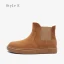 Proste / Simple Khaki Snow Boots 2020 Wodoodporne Skórzany Botki Zima Płaskie Okrągłe Toe Buty Damskie