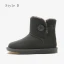 Mode Marrons Bottes De Neige 2020 Boutons Cuir Bottines Hiver Plate À Bout Rond Bottes Femme